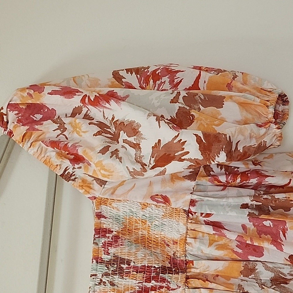 Abercrombie and Fitch Baby Doll Floral Puff Sleeve Mini Dress Size SP - Picture 15 of 16